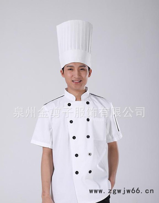 酒店厨师服工作服装 夏装短袖餐馆饭店厨房厨衣服工装制服图2