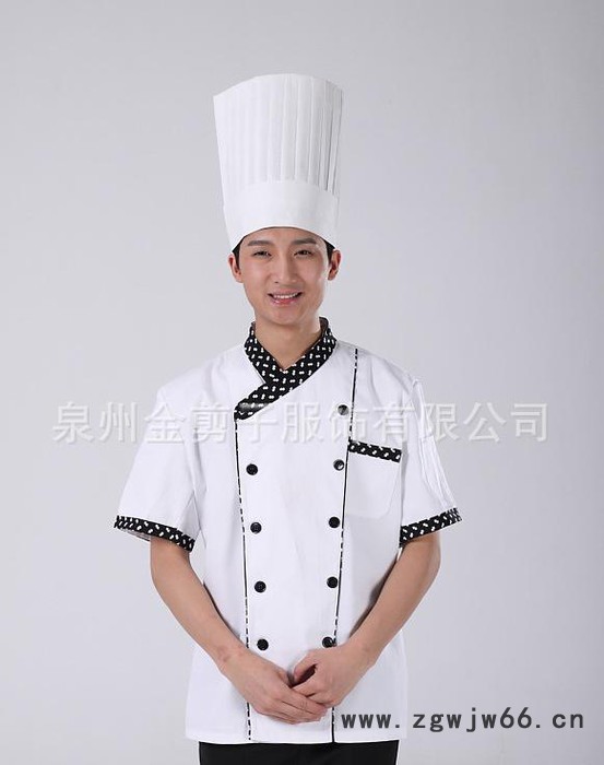 酒店厨师服工作服装 夏装短袖餐馆饭店厨房厨衣服工装制服图3