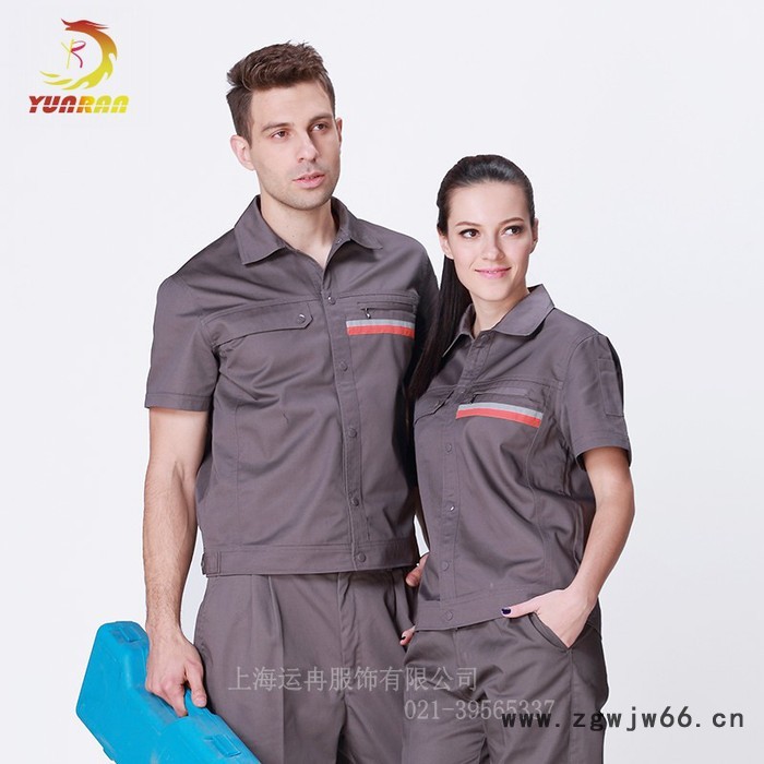 运冉工程服定做厂家新品春夏季半袖工作服吸汗耐磨汽修劳保服图3