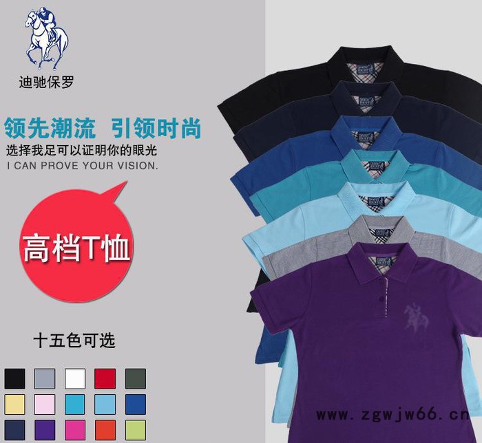 重庆迪驰保罗服装纯棉polo衫短袖定做印刷logo 翻领T体恤工厂工作服文化衫刺绣图案文字