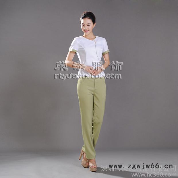 供应美容师服美容套装 养生服装 足浴师服 中式工作服新款美容服L4023图2