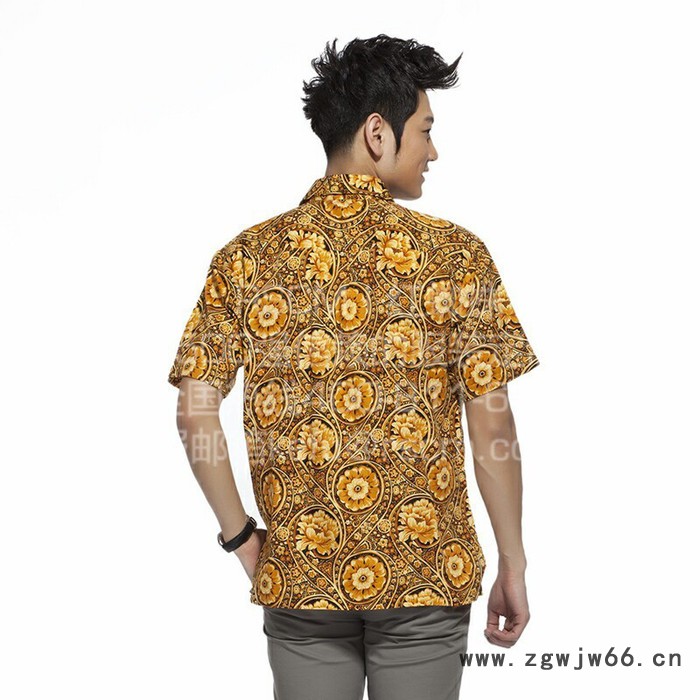 红蜘蛛 团体工作服加工厂家贴牌定制 2016年经典印花款短袖衬衫 团体工作服加工批发图2