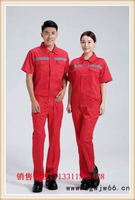 依郎夏季半袖夹克衫灰色防静电工作服半袖夹克衫纯棉工程服厂服定制批发图4