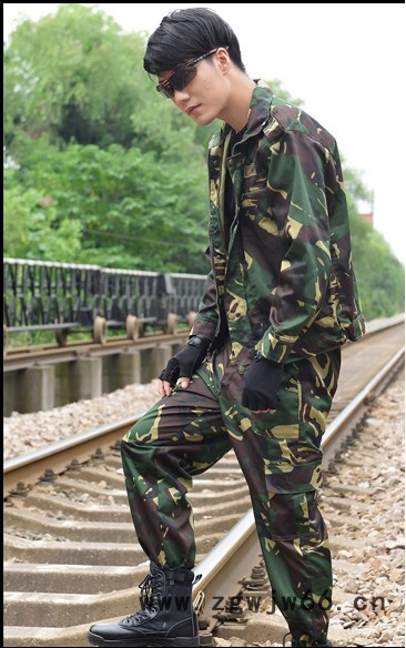 **春秋**男女迷彩服套装 长袖耐磨作训服 迷彩工作服图3