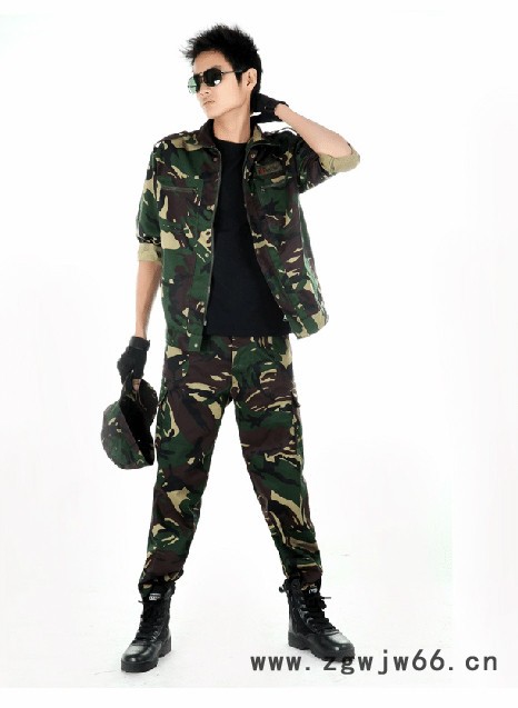 **春秋**男女迷彩服套装 长袖耐磨作训服 迷彩工作服图2