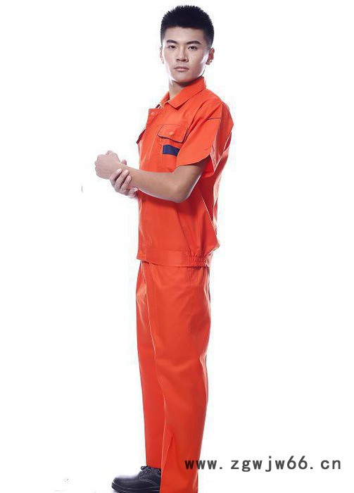 夏季短袖 直销定做工作服 工厂制服订做 车间服劳保服装套装图2