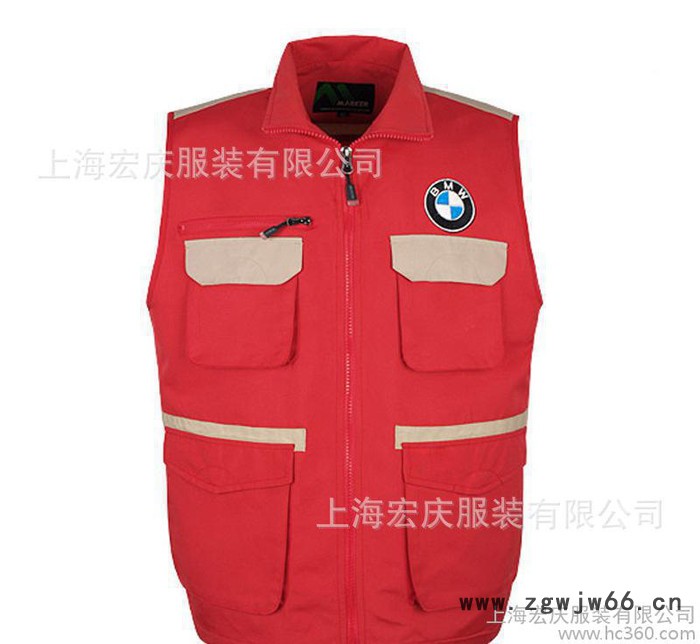 男士春秋多口袋马甲活动衫定做 宣传广告工作服厂服男马夹定制