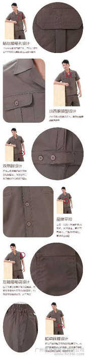 供应旗秀988夏装工作服 套装  短袖工服图2