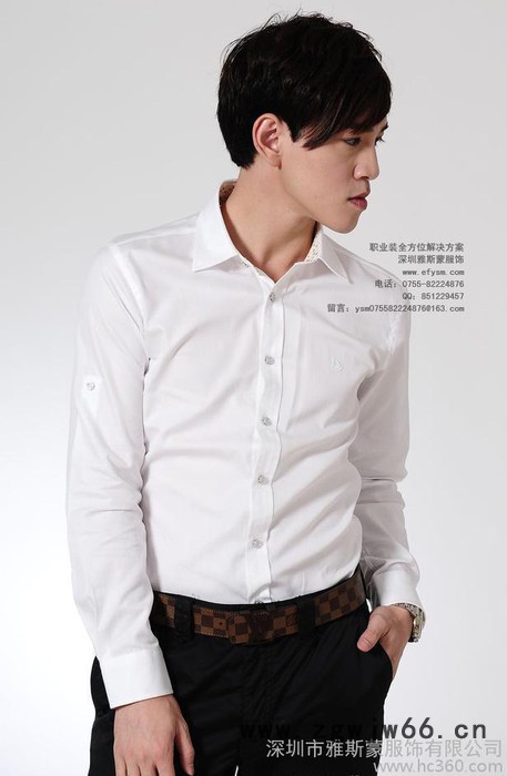 经典商务男士衬衫 时尚修身衬衫 专业定做衬衫 定做工作服图2
