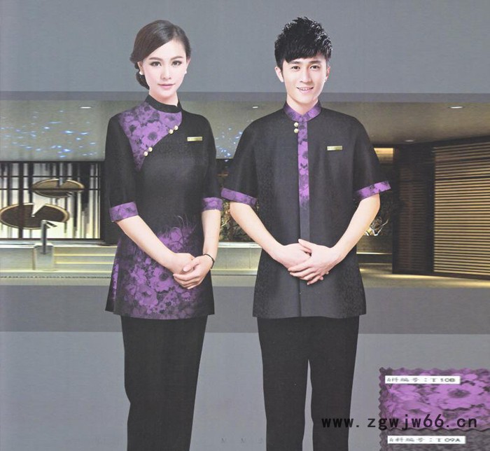 设计定做酒店装 新马酒店服务员工作服 特色餐馆服务员制服图2