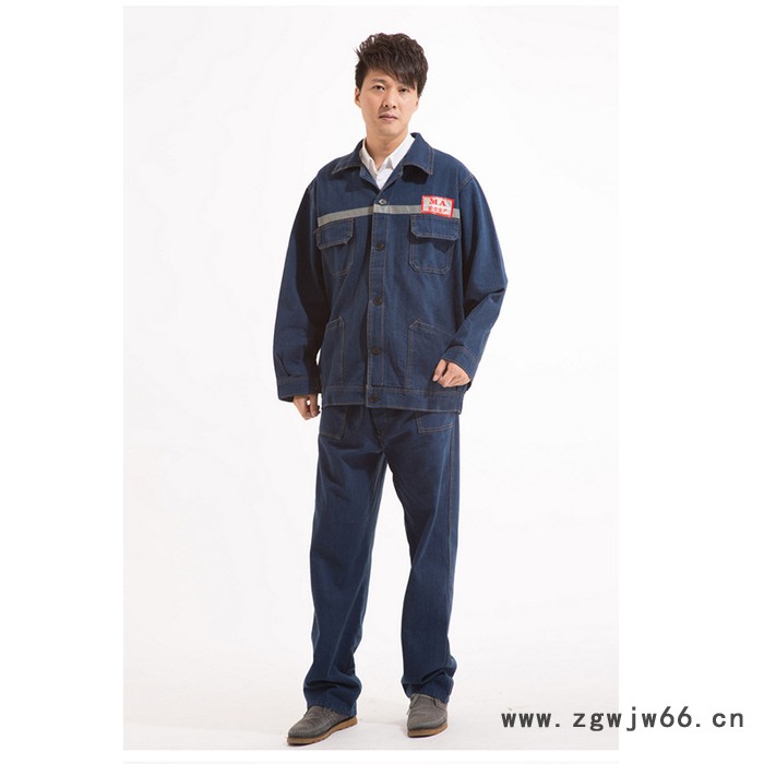MA牛仔矿工工作服 牛仔反光服 煤矿劳保服 电焊牛仔工厂直销工装图2