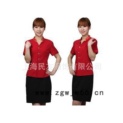 酒店工作服夏装 前台女服务员职业套装 饭店西餐厅工作服229