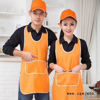 定制做韩国版棉可印绣logo字工作服围裙咖啡师餐厅鲜花美甲