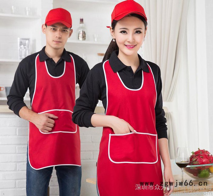 定制做韩国版棉可印绣logo字工作服围裙咖啡师餐厅鲜花美甲图2