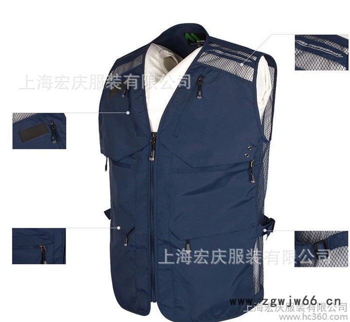直销新款摄影马甲 钓鱼多兜马甲定做 记者工作服可绣字图2