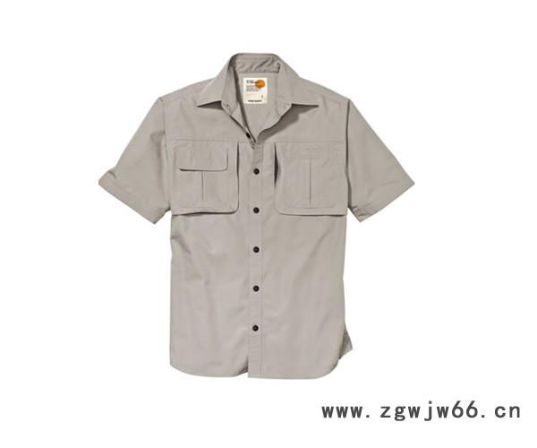 供应HY007短袖涤棉全棉夹克衫工作服定做图3