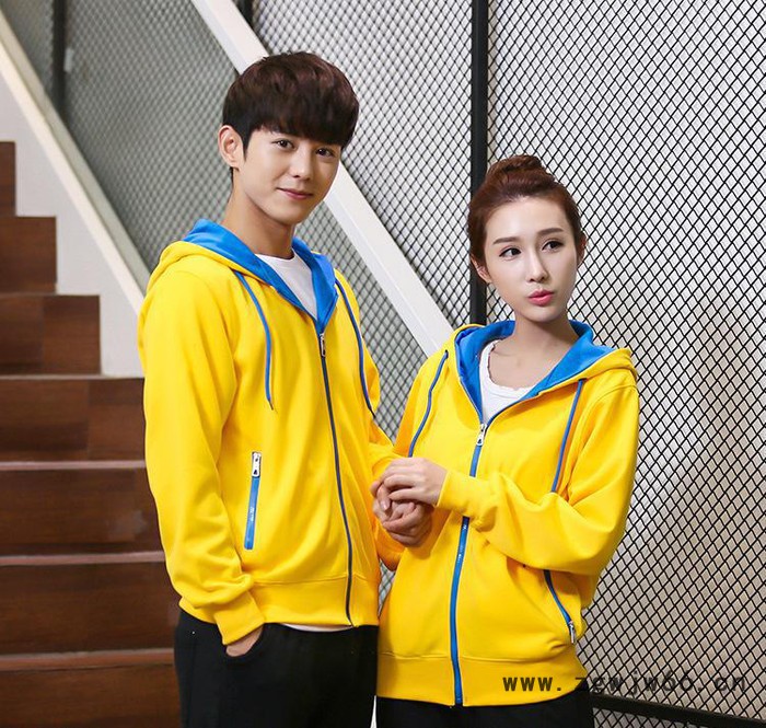 连帽开衫卫衣定制logo 韩版长袖加绒工作服外套班服定做直销图2