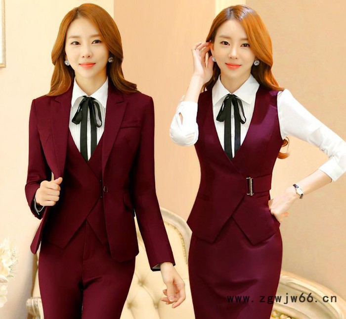 代理加盟秋冬大码职业装女套装长袖工作服西服面试西装定制
