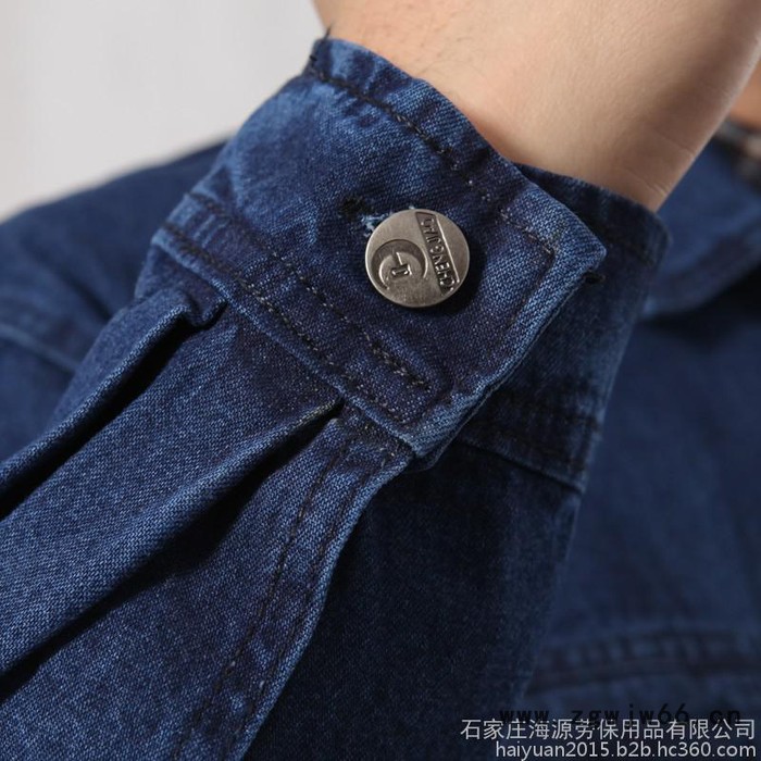 海源平纹水洗牛仔系列工作服男女款劳保服饰工装全年可穿NZ002图4