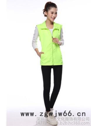定做工作服志愿者翻领水蜜桃马甲广告衫纯色拉链班服园服绣印LOGO图3