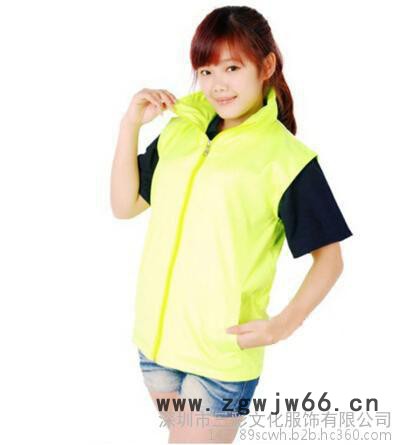 定做工作服志愿者翻领水蜜桃马甲广告衫纯色拉链班服园服绣印LOGO图6