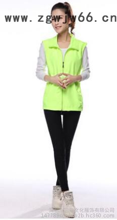 定做工作服志愿者翻领水蜜桃马甲广告衫纯色拉链班服园服绣印LOGO图5