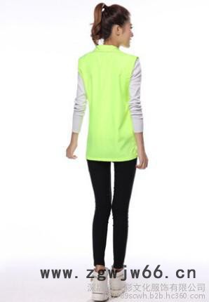 定做工作服志愿者翻领水蜜桃马甲广告衫纯色拉链班服园服绣印LOGO图4