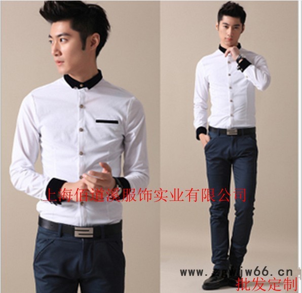 供应佰道溪发型师衬衫时尚美发工作服夜店男歌图2