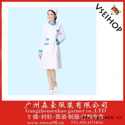 药房 药店工作服 白大褂女医生长袖 收腰美容师院护士服 批发定制 医生服