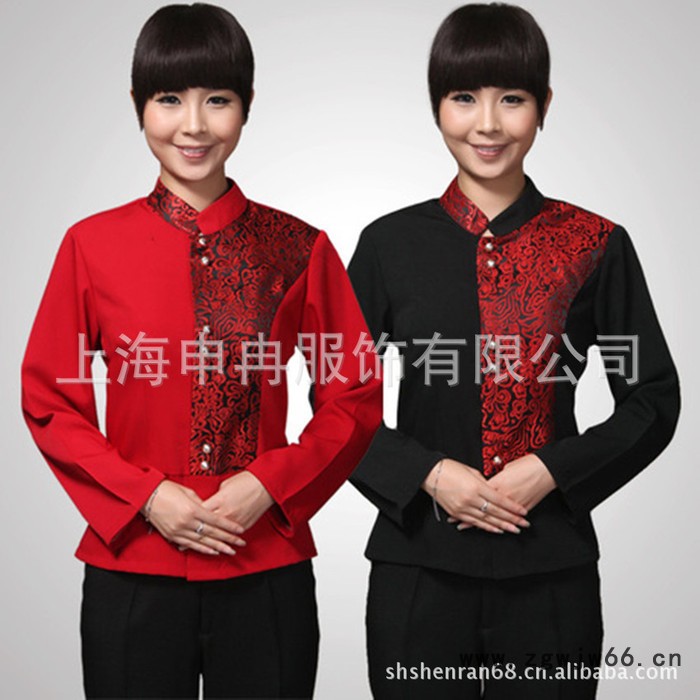 酒店服务员工作服制服套装专业定做，火锅店服务员制服套装厂家定做图3