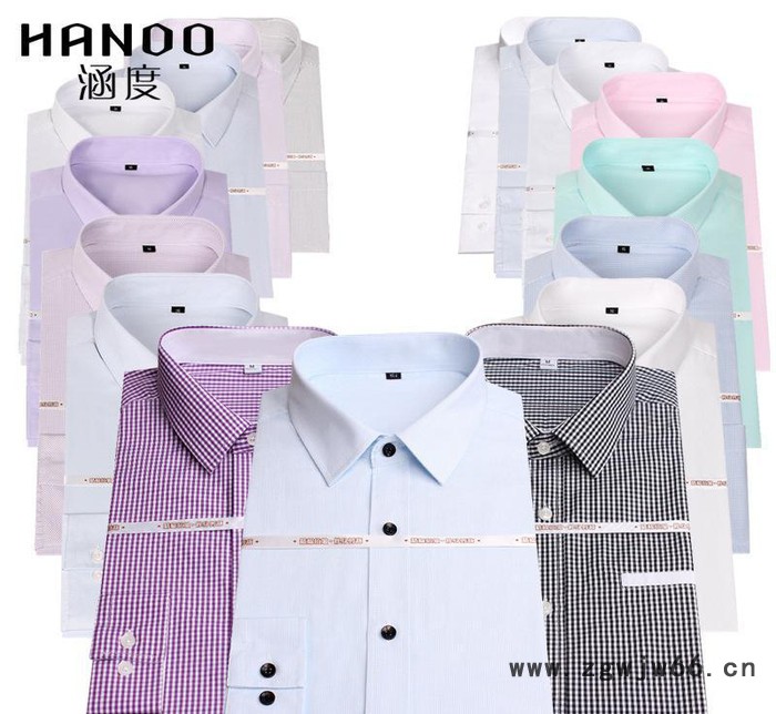 男式长袖衬衫免烫经典商务男士长袖西装衬衣男绣LOGO工作服定制图2