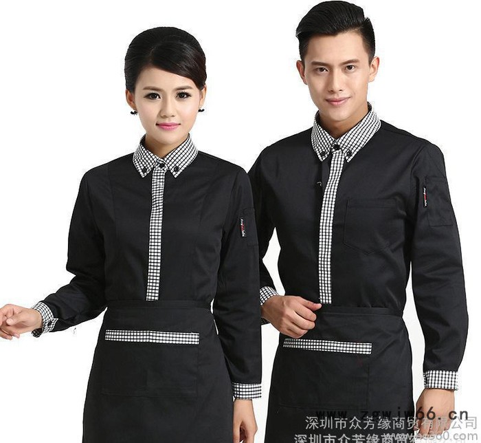 酒店工作服秋冬装男 中式饭店餐厅服务员女 咖啡厅餐饮火锅店长图3