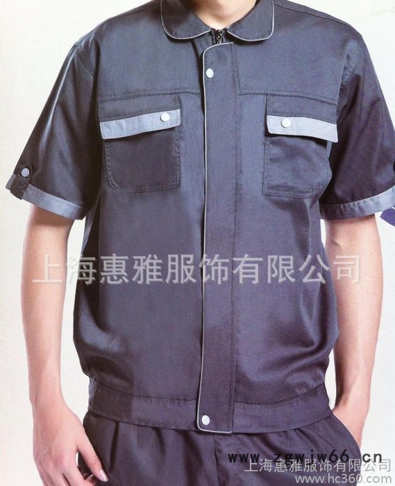 吸湿排汗涤棉工作服短袖夹克衫POOL衫圆领衫广告衫定做厂家图2