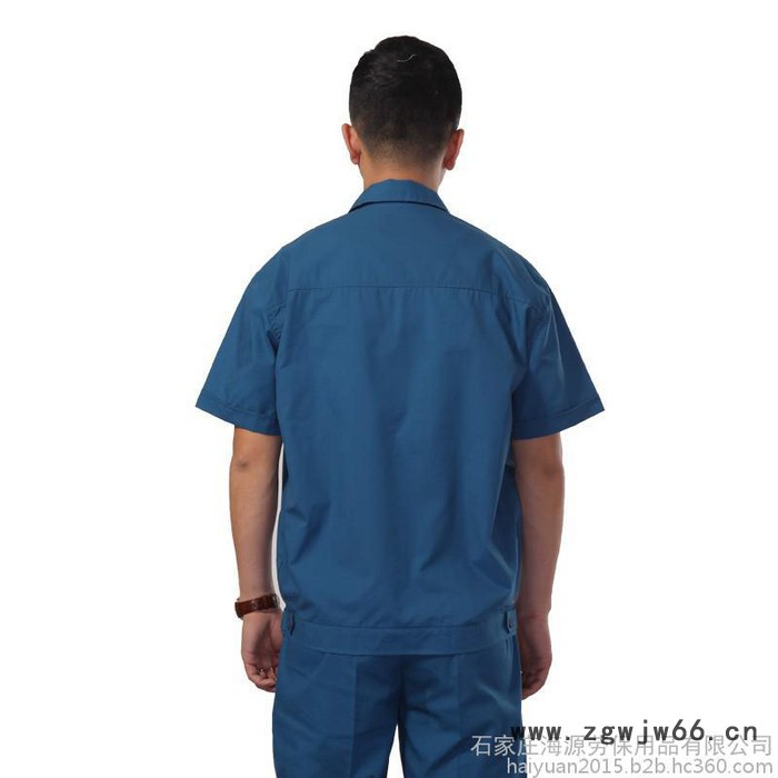 海源 涤棉工作服劳保服装男女款夏季上班工装制服短半袖套装DM910图5