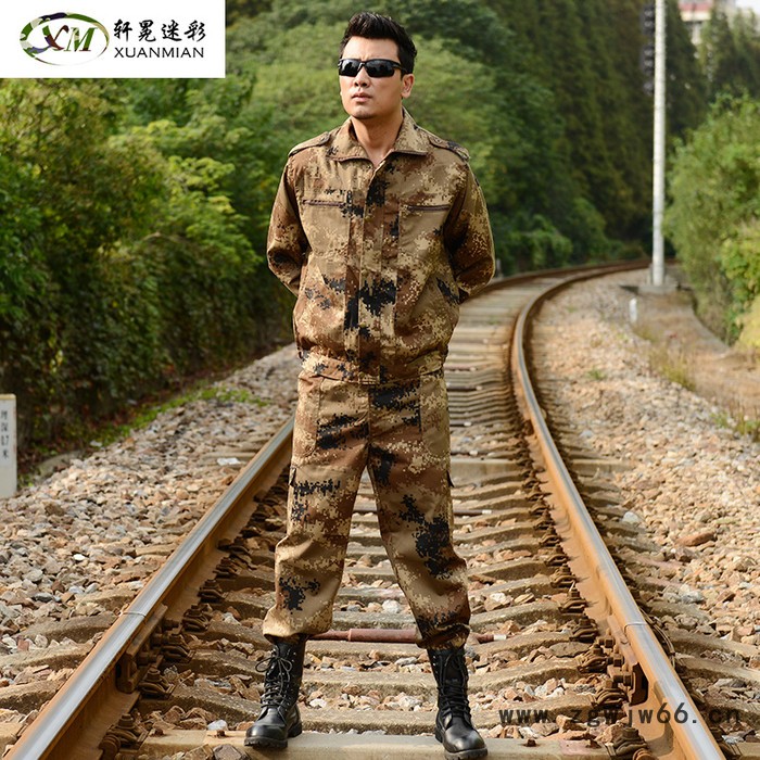 春秋新款荒漠色迷彩服套装男特种兵战训服耐磨作训服工作服**