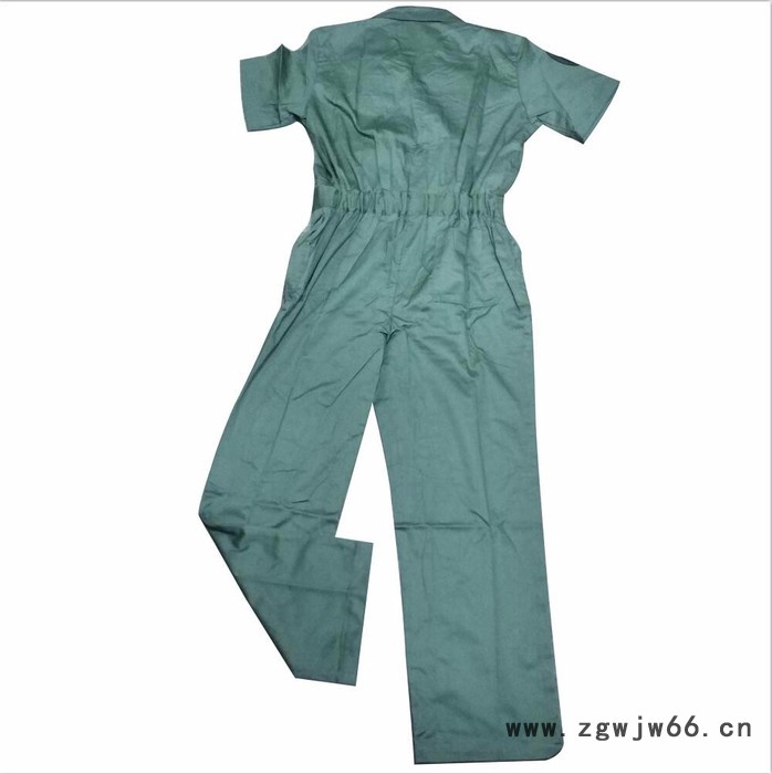 棉涤连体服、短袖连体服、绿色工作服、短袖图3