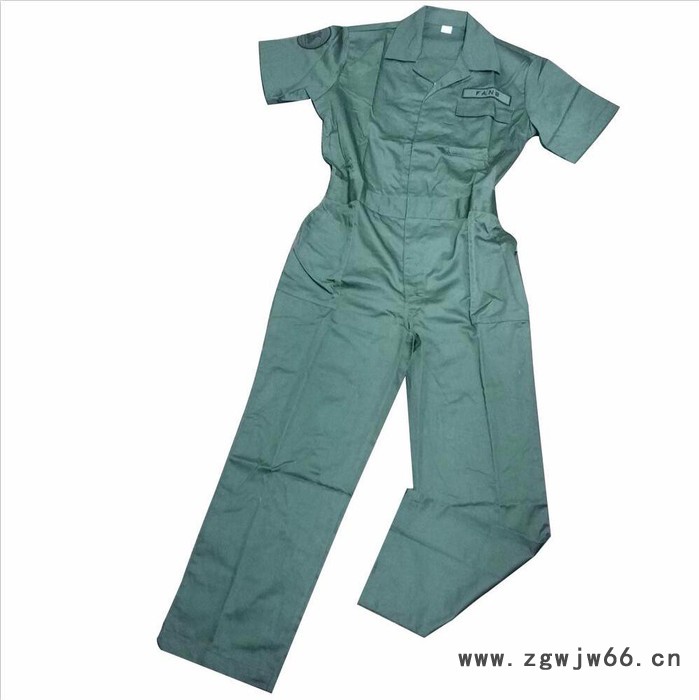 棉涤连体服、短袖连体服、绿色工作服、短袖图4