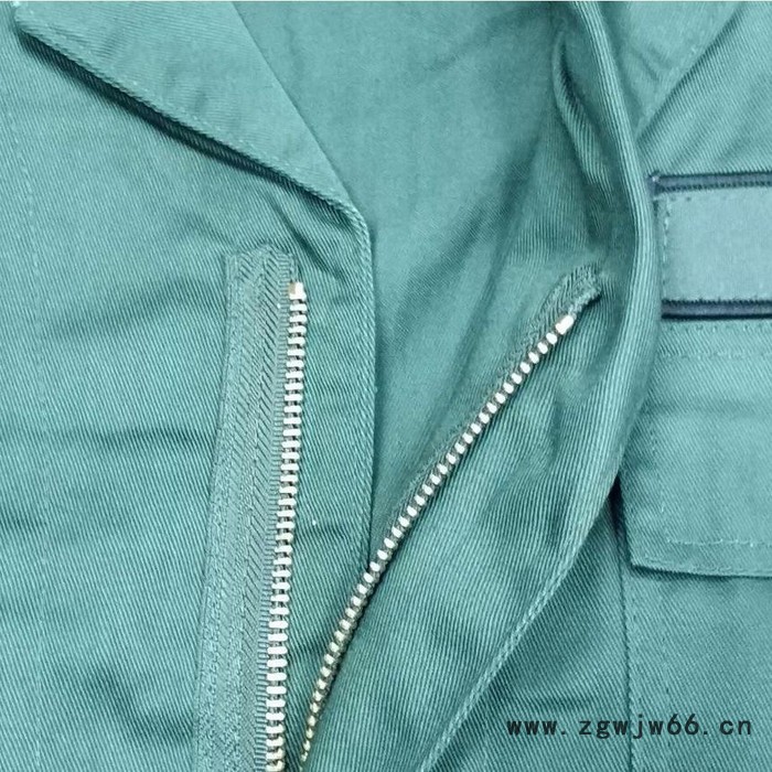 棉涤连体服、短袖连体服、绿色工作服、短袖图2