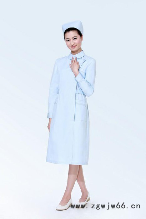 深圳圆领护士服长袖美容服长袖药店工作服医护医师实验服夏季款图2