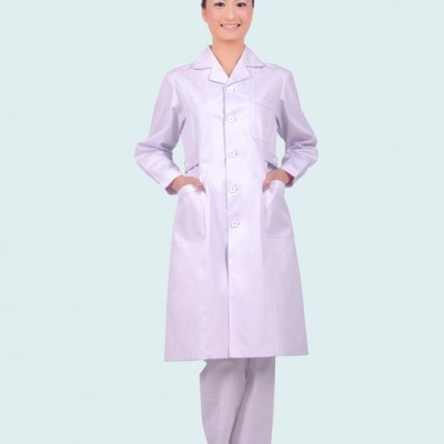 深圳圆领护士服长袖美容服长袖药店工作服医护医师实验服夏季款