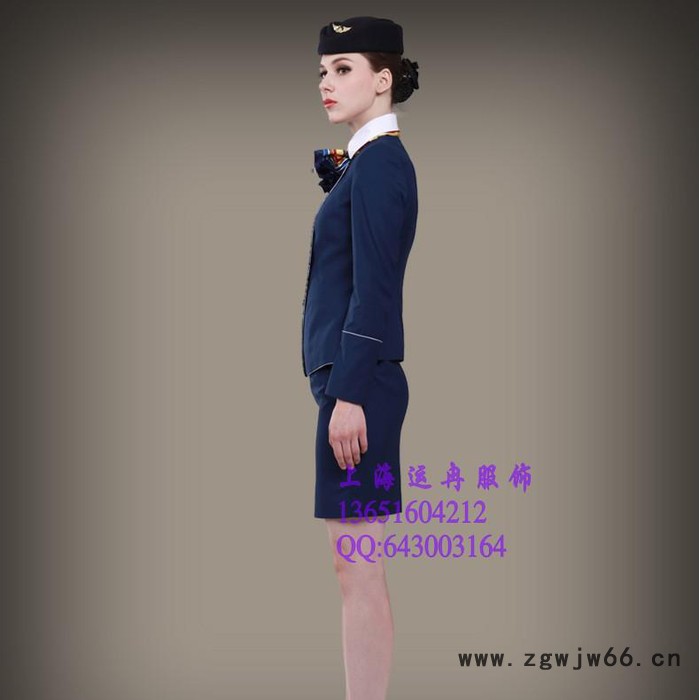 新款空姐制服职业套装 高铁动车乘务员工作服 酒店前台售楼部领班工服厂家定做图5