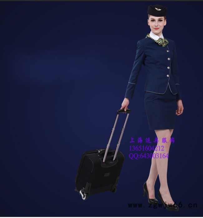新款空姐制服职业套装 高铁动车乘务员工作服 酒店前台售楼部领班工服厂家定做图2