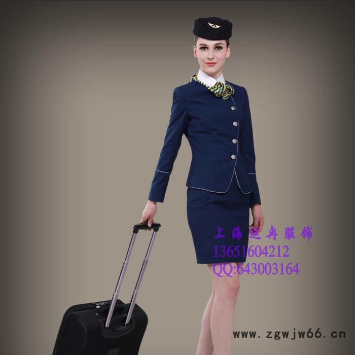 新款空姐制服职业套装 高铁动车乘务员工作服 酒店前台售楼部领班工服厂家定做图7