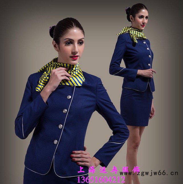 新款空姐制服职业套装 高铁动车乘务员工作服 酒店前台售楼部领班工服厂家定做图4