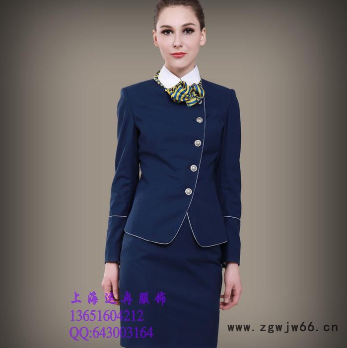 新款空姐制服职业套装 高铁动车乘务员工作服 酒店前台售楼部领班工服厂家定做图6