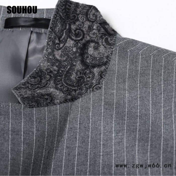 广州陌三服饰SOUHOU 商务时尚平驳西服套装 男士西装职业工作服图5