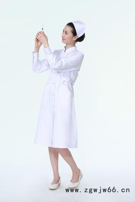 广州女护士服工作服劳保短袖夏装美容服粉白蓝色 圆驳头款定做图3