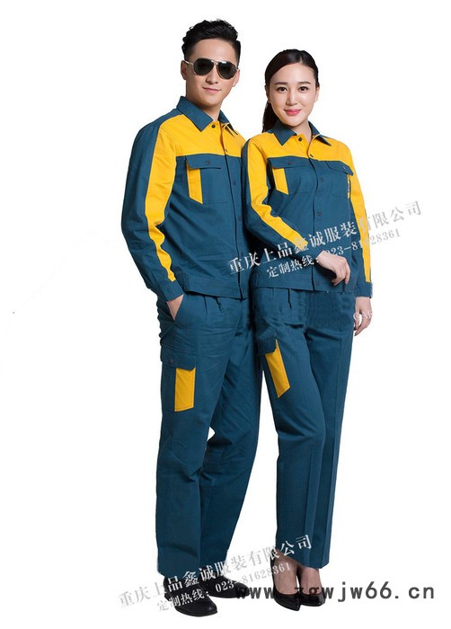 重庆上品鑫诚服饰生产全棉单层工装,单层厂服、全棉工程服,帆布工装,防油渍工装,防寒工作服, 普通工装,防护工作服图2