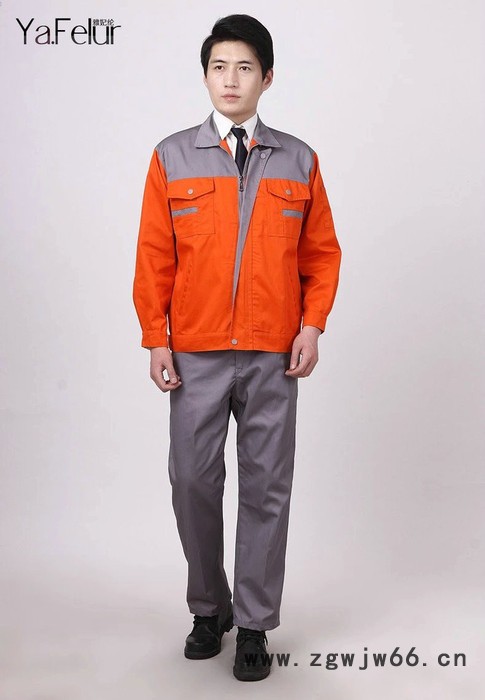 广州拼色工作服套装男夏季工作服长袖工作服工程服半袖劳保服图3