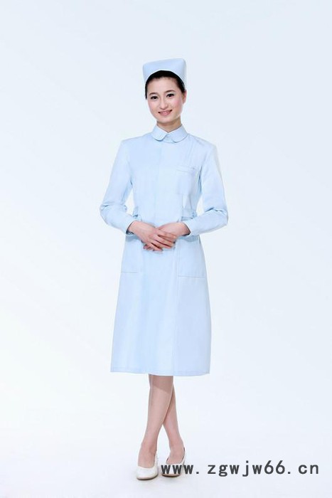 厂家定制医护长袖白大褂 医院医生工作服 药店实验室护士服图2